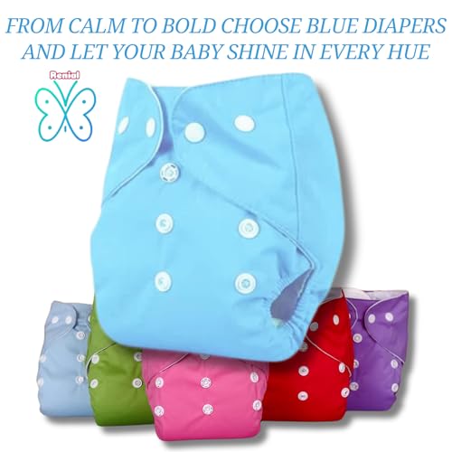 RENIAL Cloth Diapers For Baby Kids (diaper and insert) | Diper Washable freesize Leakage Proof Cloth Diaper with Quick Dry For Baby Kids | Babies Diaper between 3mon to 3yr (pack of 1) (Blue) - Image 4