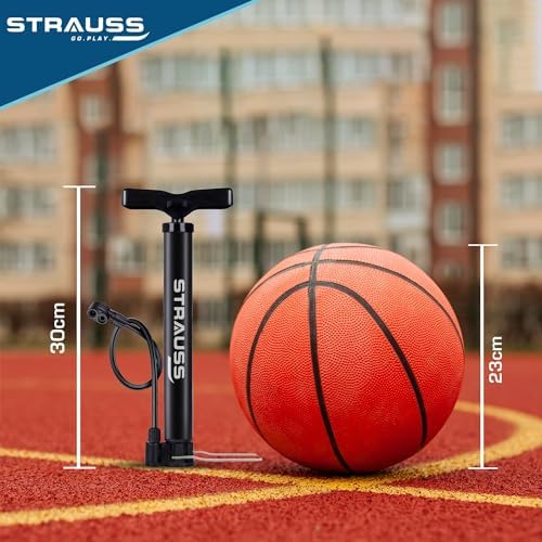 Strauss Bicycle Air Pump with Needle & Dual Valve | 30 CM Long | Portable Pump with 2 Modes, Ideal for Inflating Bicycle, Swimming Rings | Sturdy Base & Ergonomic Handle, (Black) - Image 5