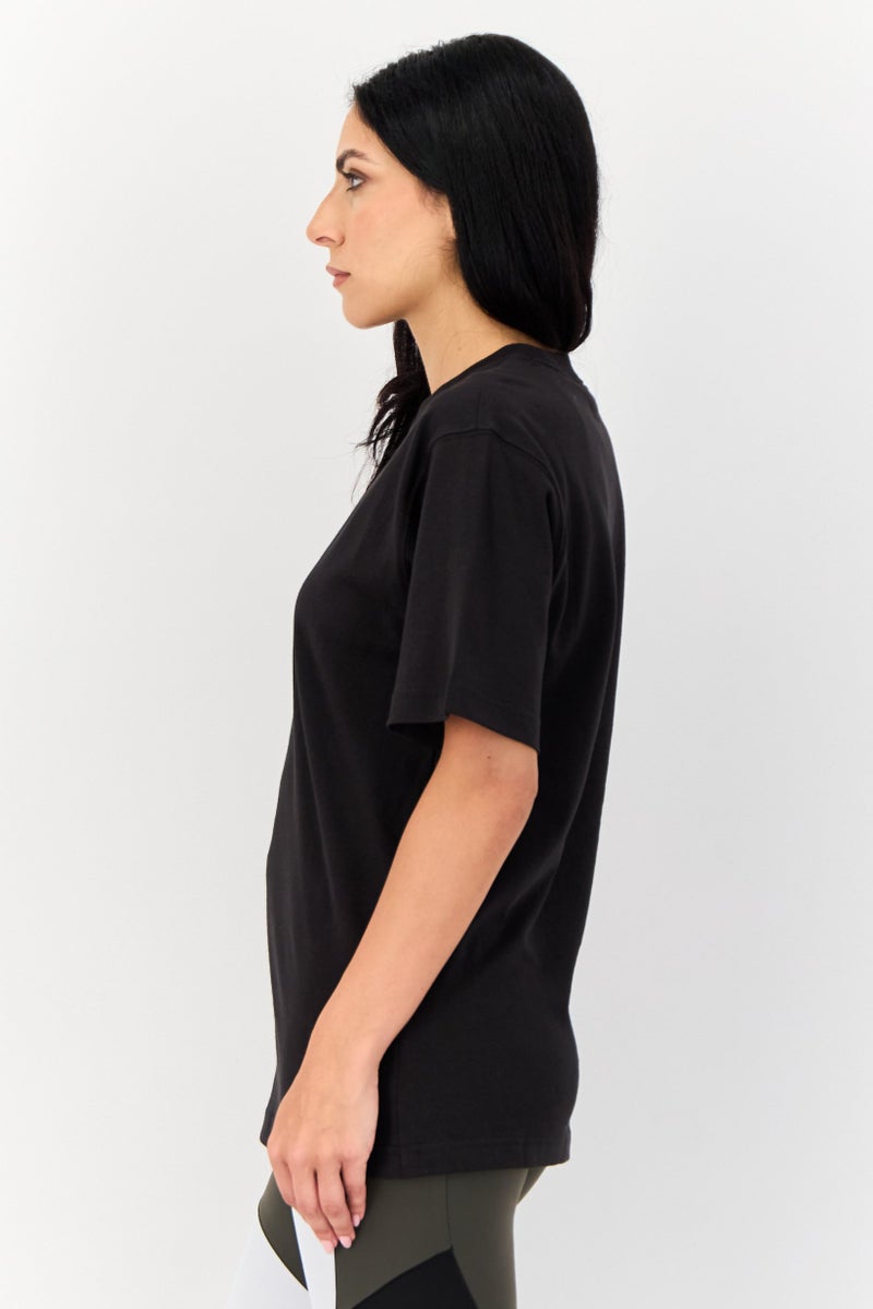 PUMA Women Round Neck Short Sleeve Graphic Print T-Shirt, Black  - Image 3