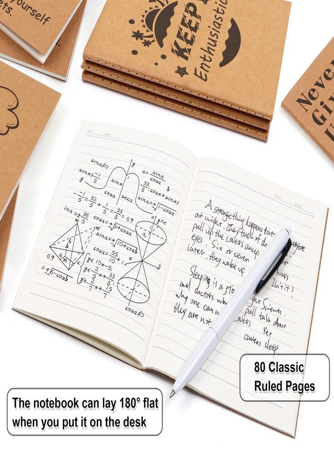 Feela 30 Pack Kraft Notebooks, 15 Designs A6 Cute Mini Pocket Notebooks and Journals, Feela Lined Motivation Small Journal Notebook Bulk for Women School Supplies Taking Memos, 4.1X5.8 in, 80 Pages - Image 2