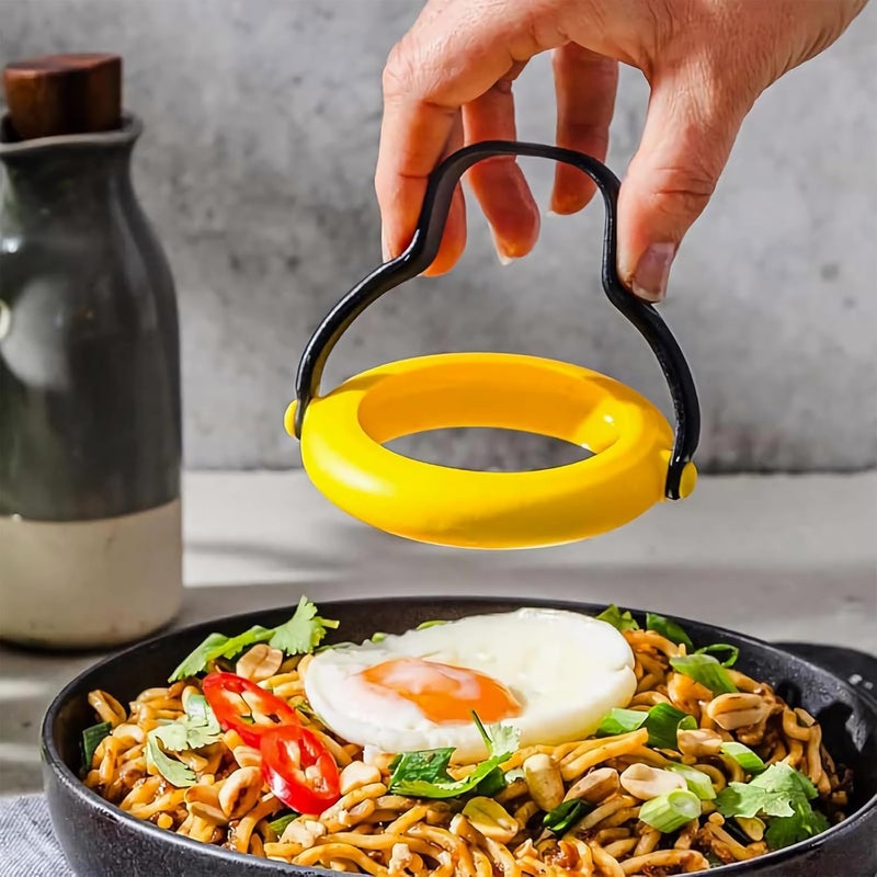 SHOPONIL SHOPONIL 2PcsYellow Egg Rings for Frying, Fried Egg Ring, Non-Stick Silicone Egg Ring, Heat-Resistant Pancake Round Egg Moulds for Frying Eggs Mcmuffin Crumpets, Cookware Accessories (2) - Image 3