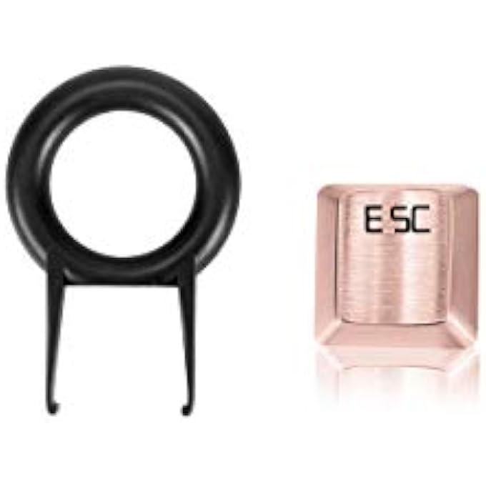 rayihni FPS & MOBA GAMING KEYCAPS DURABLE STAINLESS STEEL METAL KEYCAP WITH KEY PULLER FOR MECHANICAL KEYBOARD CHERRY MX SWITCH (ESC ROSE GOLD) - Image 1