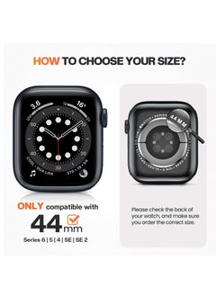 MIGOFAST Waterproof Case for Apple Watch 44mm SE 2nd Gen Series 6 5 4 with Tempered Glass Screen Protector iWatch Full Protective Hard PC Bumper Case Face Cover for Men Women 44 mm Blue  - Image 2