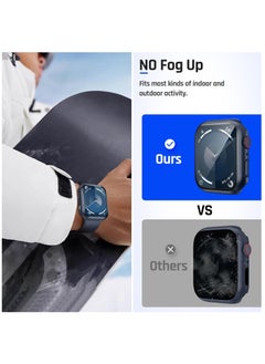 MIGOFAST Waterproof Case for Apple Watch 44mm SE 2nd Gen Series 6 5 4 with Tempered Glass Screen Protector iWatch Full Protective Hard PC Bumper Case Face Cover for Men Women 44 mm Blue  - Image 5