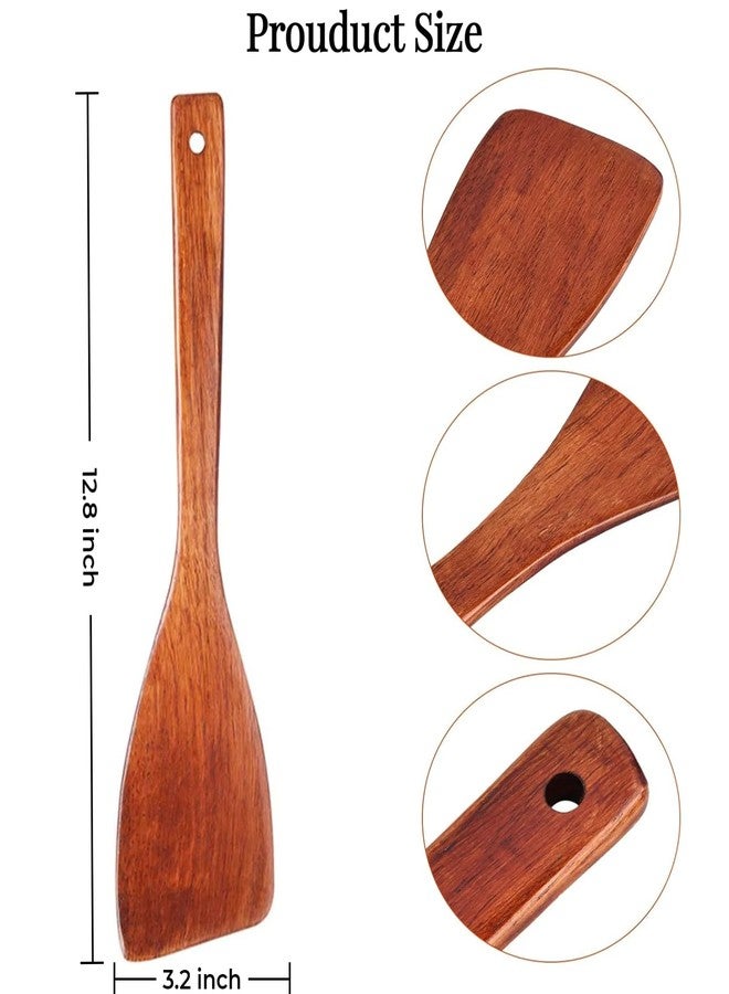 LorisArm 12.8-inch Cherry Wood Spatula 2 Pack, Long Handle Flat Wooden Spatula Cooking Utensils for Nonstick Cookware, Kitchen Spatula for Cooking Flipping, Serving, Scraping & Turning - Image 4