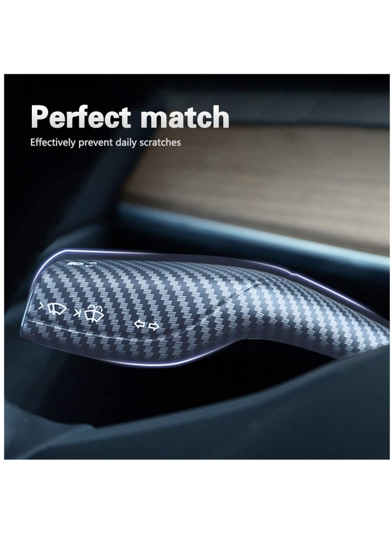 Y&D Steering Lever Cover for Tesla Model 3 Y, Carbon Fiber Cover, Gear Shift Accessories Decorative Car  - Image 4