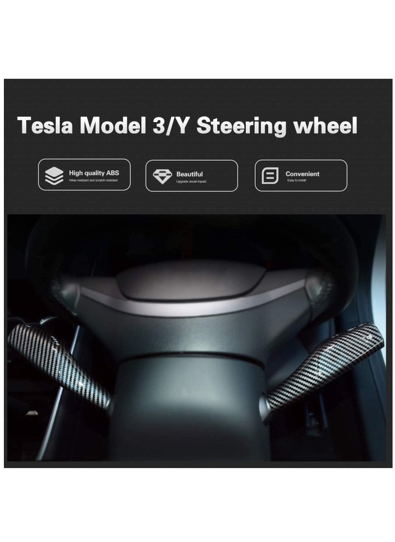 Y&D Steering Lever Cover for Tesla Model 3 Y, Carbon Fiber Cover, Gear Shift Accessories Decorative Car  - Image 5