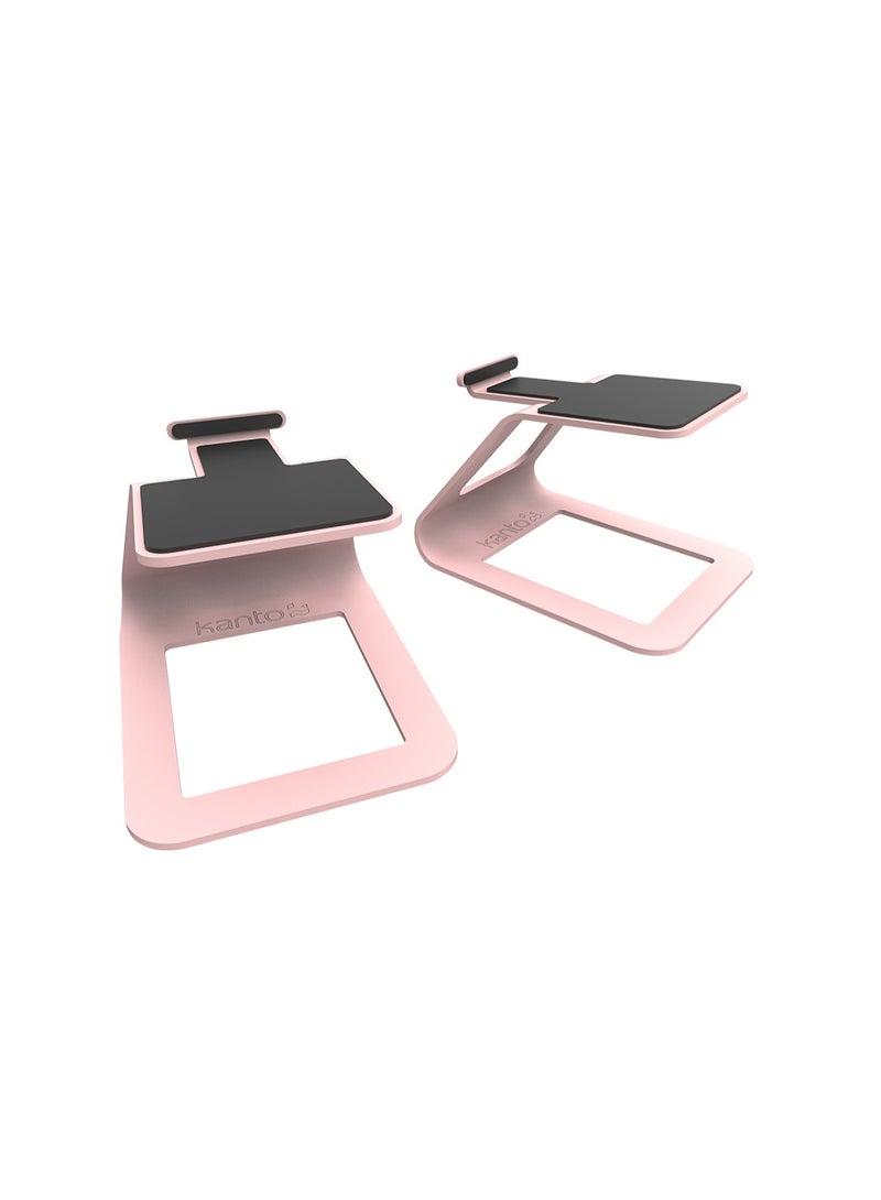 Kanto Audio SE2P Elevated Desktop Speaker Stands for Small Speakers-Pink, Pair - Image 1