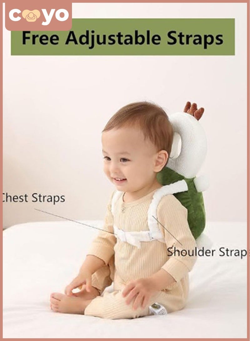 COYO Toddler Baby Head Protection Cushion Turtle Adjustable Baby Head Protection Backpack Soft and Breathable Infant Support Head Pillows Cartoon Baby Wear Safety Pad for Crawling - Image 3