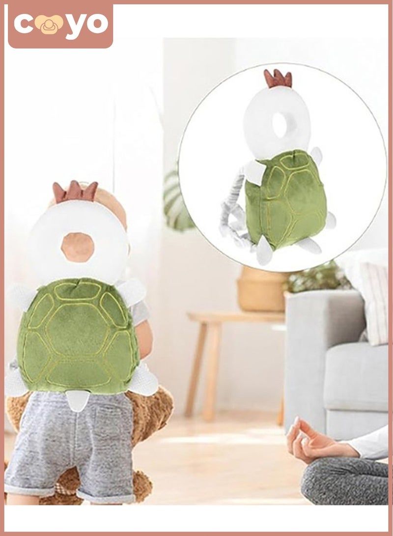 COYO Toddler Baby Head Protection Cushion Turtle Adjustable Baby Head Protection Backpack Soft and Breathable Infant Support Head Pillows Cartoon Baby Wear Safety Pad for Crawling - Image 5