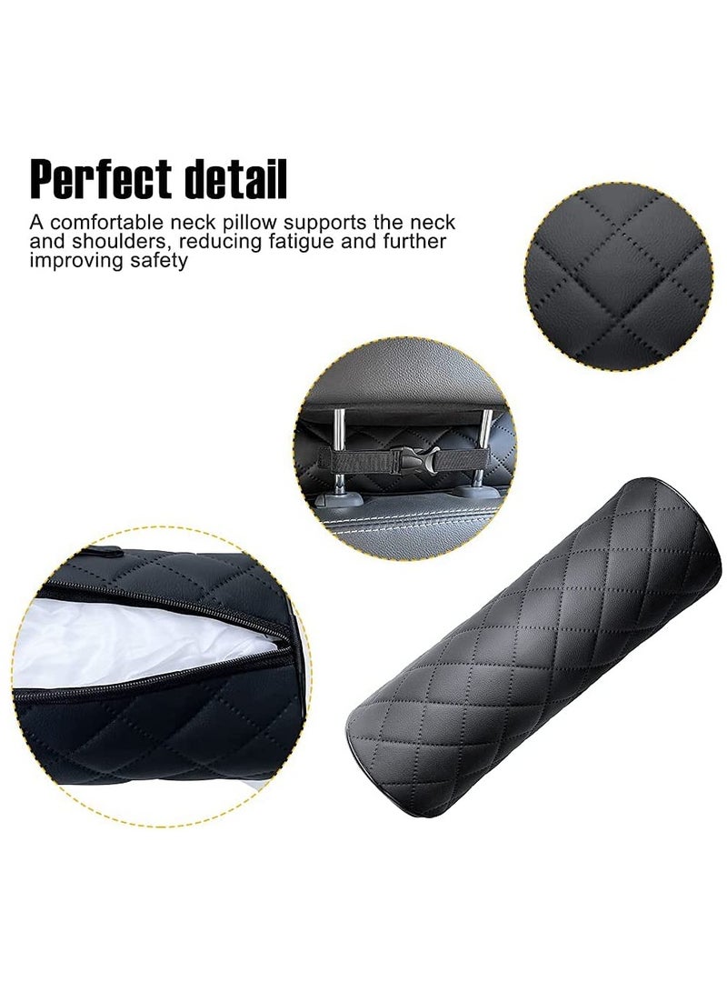 SOLARAE Neck Pillow for Car Seat, Memory Rebound headrest Cushion, Comfortable Leather can Provide The Best Support, Suitable Most Vehicles BlackÔºåPack of 1 - Image 5