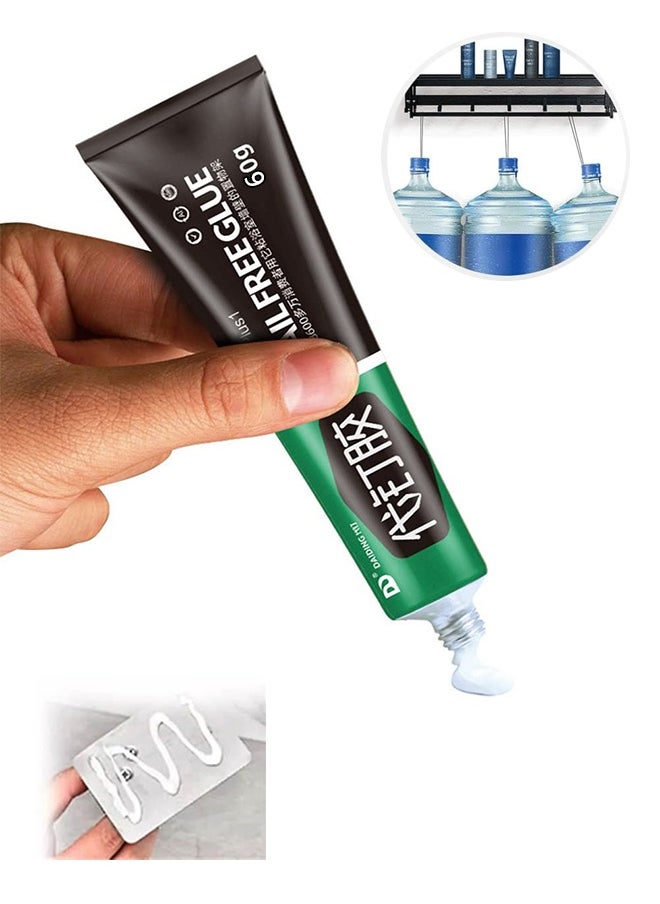 Generic Super Glue, No More Nails Original, Heavy-Duty Mounting Adhesive, No Nails Strong Glue for Wood, Ceramic, Metal & More, White Instant Grab Adhesive, 1 x 60g Tube  - Image 1