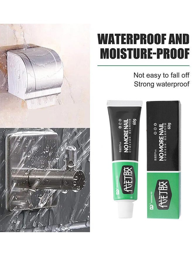 Generic Super Glue, No More Nails Original, Heavy-Duty Mounting Adhesive, No Nails Strong Glue for Wood, Ceramic, Metal & More, White Instant Grab Adhesive, 1 x 60g Tube  - Image 2