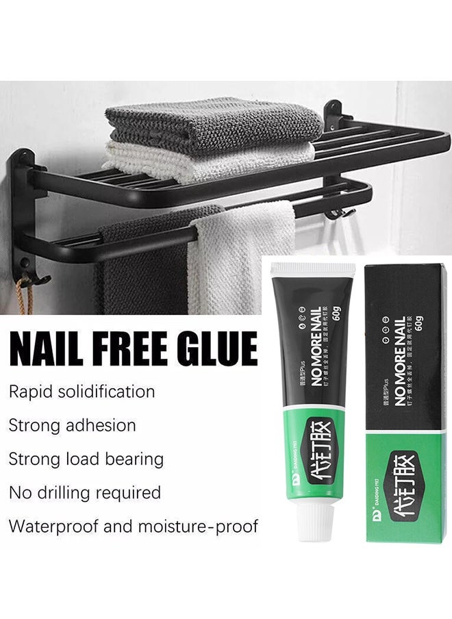 Generic Super Glue, No More Nails Original, Heavy-Duty Mounting Adhesive, No Nails Strong Glue for Wood, Ceramic, Metal & More, White Instant Grab Adhesive, 1 x 60g Tube  - Image 4