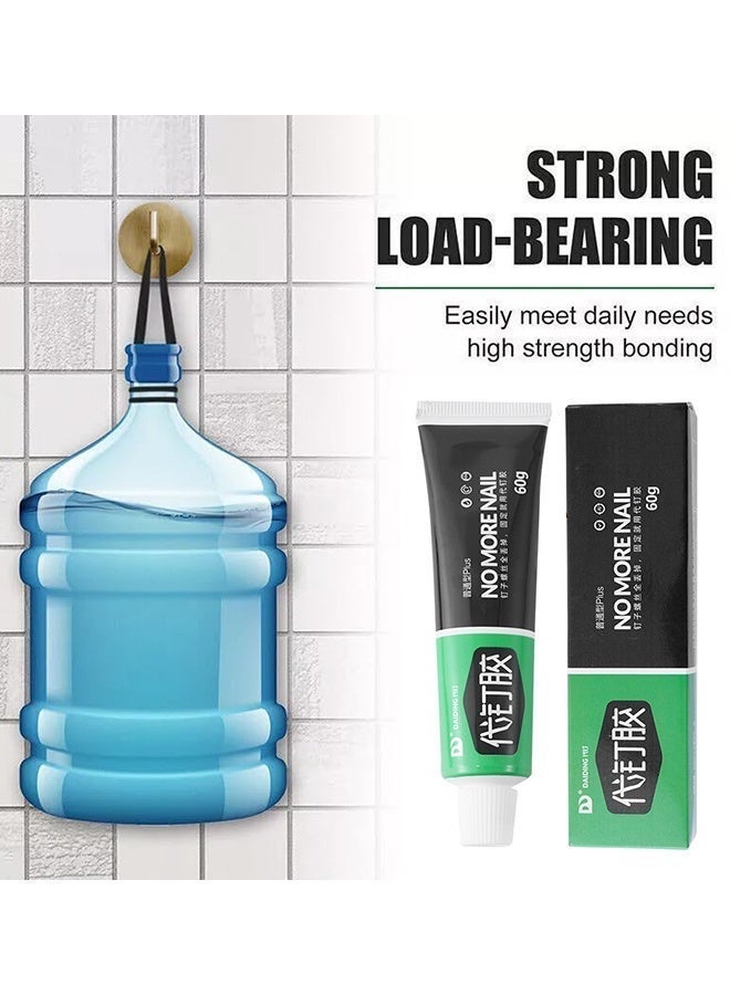 Super Glue, No More Nails Original, Heavy-Duty Mounting Adhesive, No Nails Strong Glue for Wood, Ceramic, Metal & More, White Instant Grab Adhesive, 1 x 60g Tube - Image 3