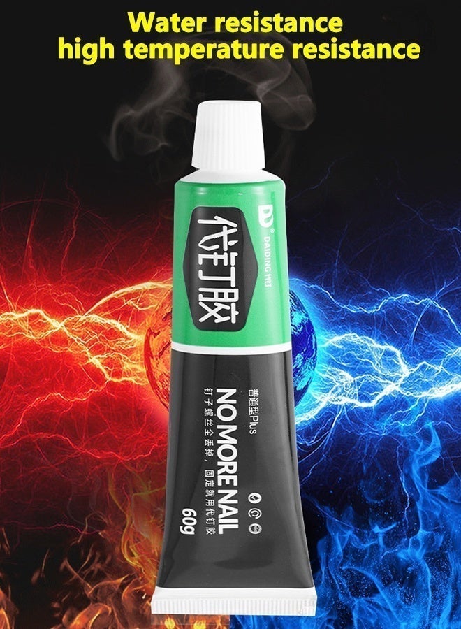 Super Glue, No More Nails Original, Heavy-Duty Mounting Adhesive, No Nails Strong Glue for Wood, Ceramic, Metal & More, White Instant Grab Adhesive, 1 x 60g Tube - Image 5