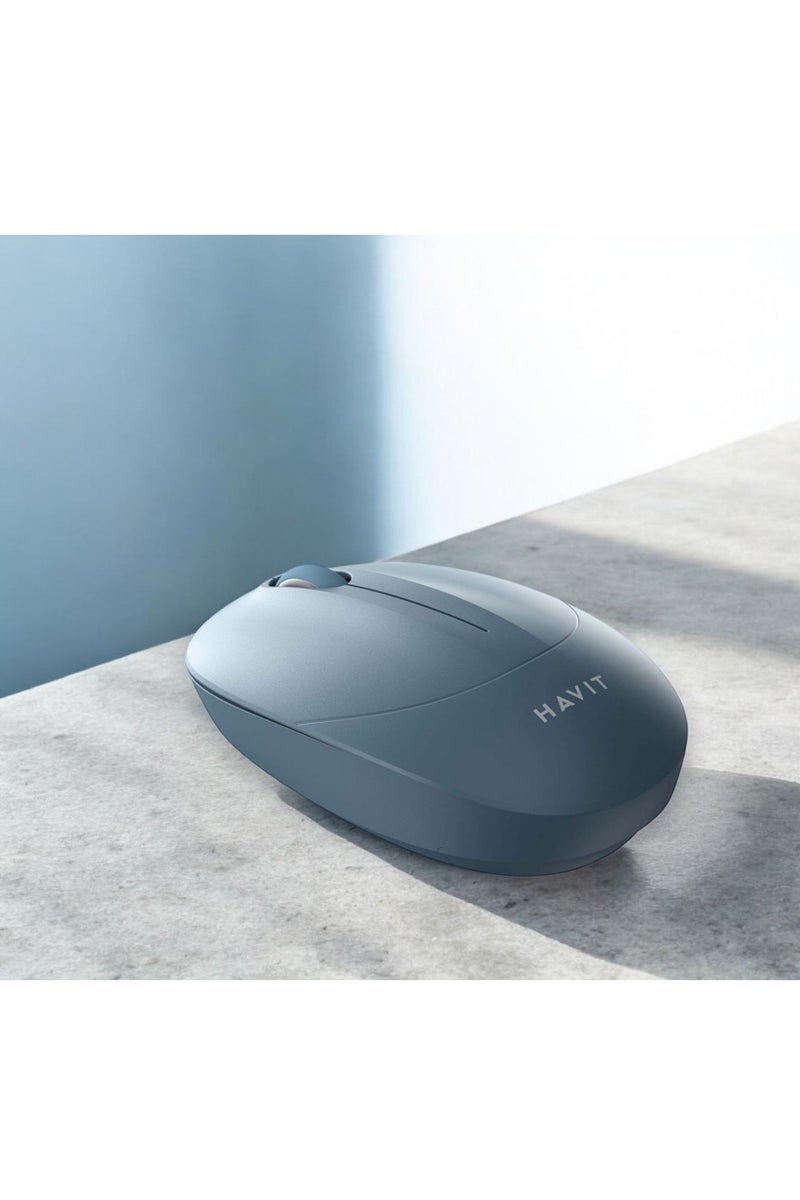 havit 2.4GHz Wireless Mouse 1600 DPI - Comfortable and Silent Optical Mouse with USB Receiver, Plug and Play, Long Battery Life, 47g Lightweight Design, Energy Saving, Precise and Smooth Control, Durable up to 3 Million Clicks, Compatible with Laptop, PC, Windows, Mac, Chromebook, Linux (Blue) - Image 5