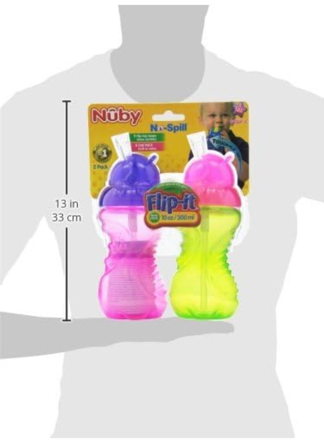 Nuby Flip It Beaker, Toddler Straw Cup with Flip Top Straw, Leak Resistant Training Cup for Babies and Toddlers, Everyday Hydration, Assorted - Image 3