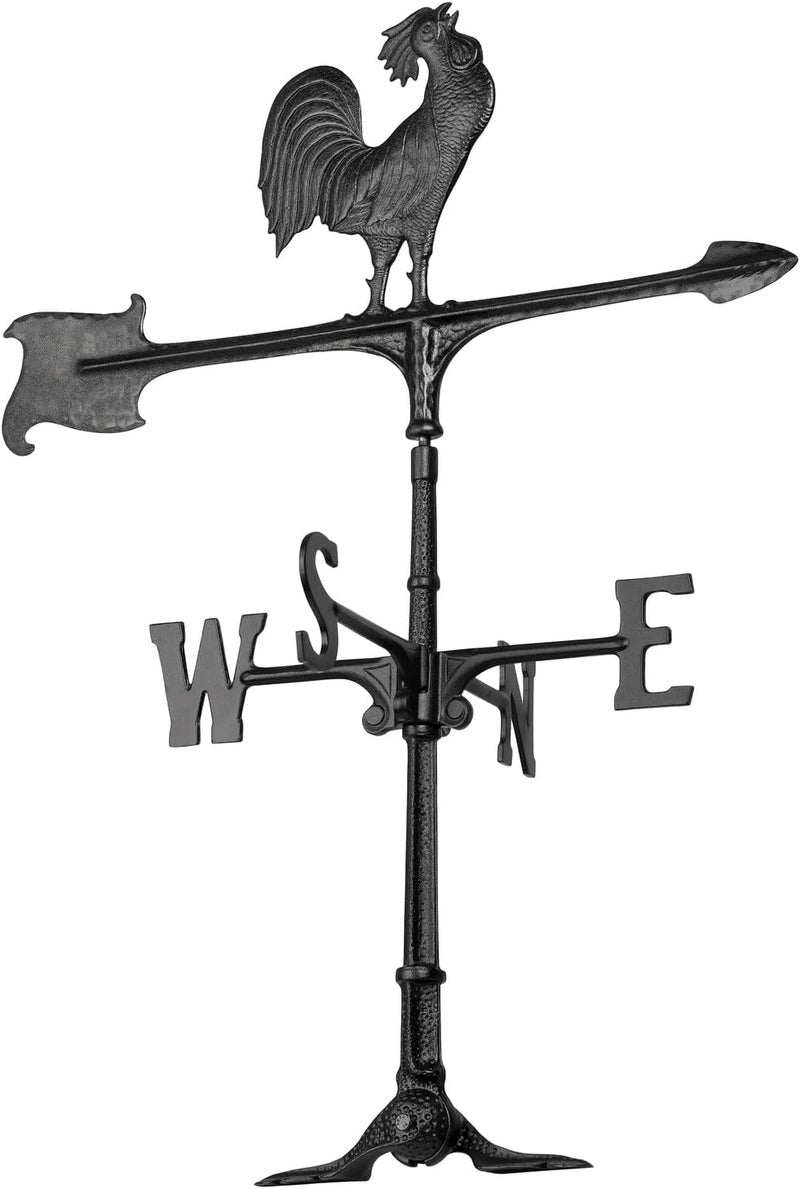 Whitehall Products Rooster Accent Weathervane, 30-Inch, Black - Image 1