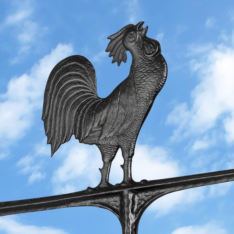 Whitehall Products Rooster Accent Weathervane, 30-Inch, Black - Image 4