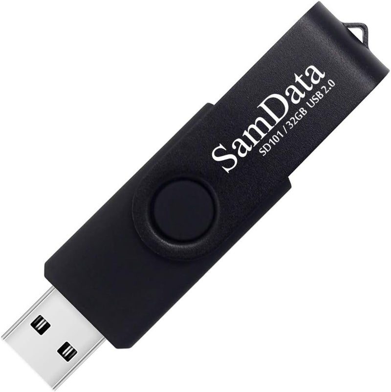 SamData 32GB USB Flash Drives - 2 Pack Thumb Drives with LED Light (Black and Blue) - Image 2
