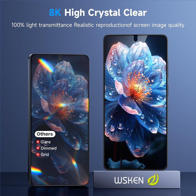 WSKEN for Samsung Galaxy S26 Ultra Screen Protector - [100% Fingerprint Unlock Support] Case Friendly 10X Military Shatterproof Durable Tempered Glass Film for Galaxy S26 Ultra,2 PCS - Image 2