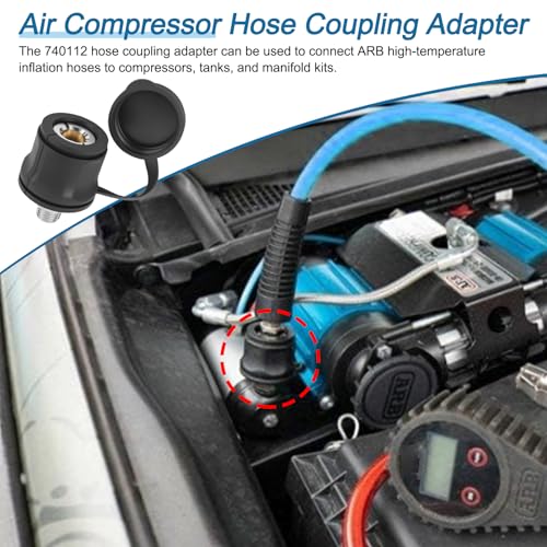 RO6G 740112 Air Compressor Hose Adapter Replacement A-R-B Hose Coupling Adapter with Rubber Dust Cap for AR-B Air Chuck High Temperature Inflation Hoses Compressors Tanks Manifold Kits, 1/4 NPT Std - Image 3