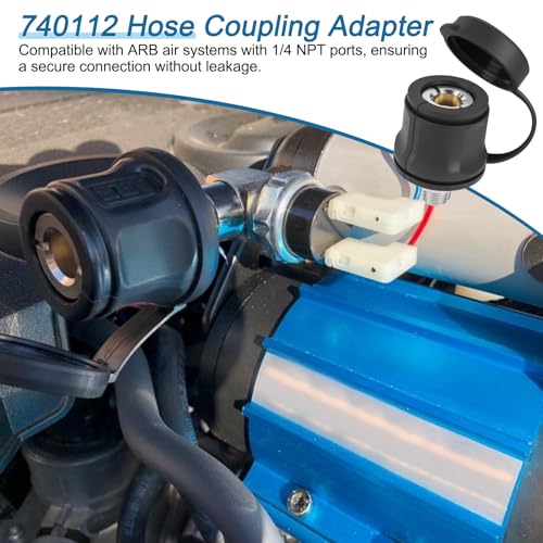 RO6G 740112 Air Compressor Hose Adapter Replacement A-R-B Hose Coupling Adapter with Rubber Dust Cap for AR-B Air Chuck High Temperature Inflation Hoses Compressors Tanks Manifold Kits, 1/4 NPT Std - Image 2