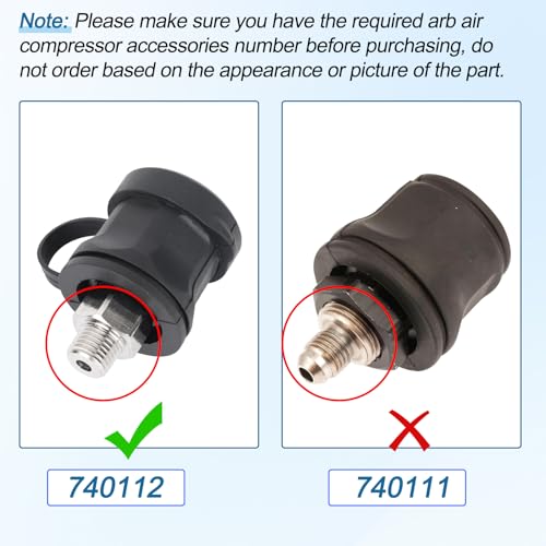 RO6G 740112 Air Compressor Hose Adapter Replacement A-R-B Hose Coupling Adapter with Rubber Dust Cap for AR-B Air Chuck High Temperature Inflation Hoses Compressors Tanks Manifold Kits, 1/4 NPT Std - Image 5