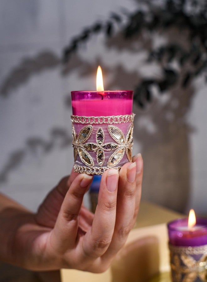 RAD LIVING مجموعة شموع راد ليفينج جول المعطرة - 4 قطع | شموع تدوم حتى 17 ساعة | شموع مصنوعة يدويًا من شمع الصويا | ياسمين/عود/ورد وخشب الصندل | مثالية للمهرجانات، والهدايا، وديكور حفلات الزفاف، وديكور المنزل - Image 2