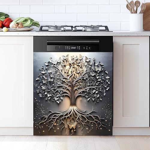 AOHMPT Dishwasher Magnet Sticker Cover Panel Decal Refrigerator Magnetic Sticker Decorative for Kitchen Decoration,Fridge Door Cover,Home Appliances Decor Stickers 23"x26" - Image 2