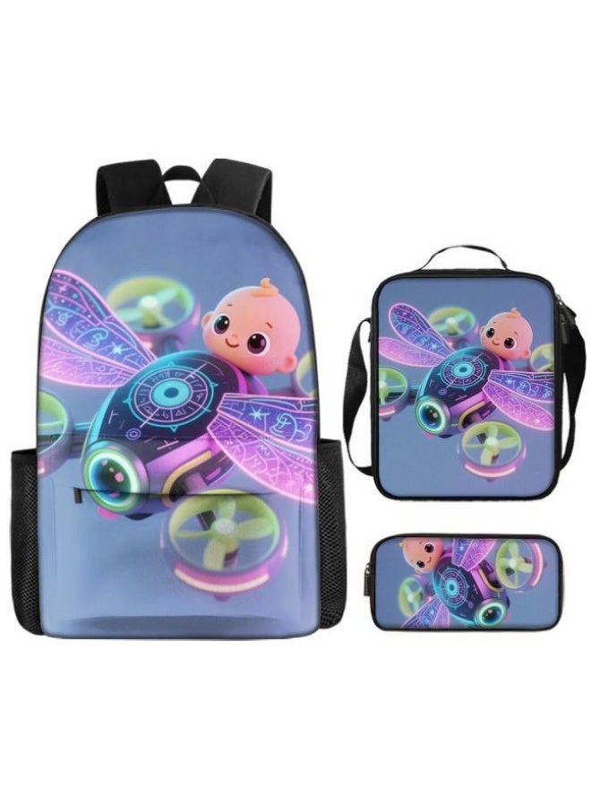 Bright Li Fire Unlock the new fashion of childish fun! Three-piece set of bags, cartoon elements for children and teenagers (students, children, friends' outings, mountain climbing, schooling, etc. can be used) - 118 - Image 2
