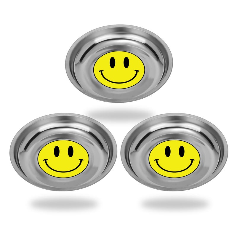 VASTOOLS Magnetic Parts Tray 3 Pack, 6" Round Magnetic Parts Bowl, Stainless Steel,for Screw Socket Pin Tools Nuts Bolts Ferruginous Metal Accessories - Image 1