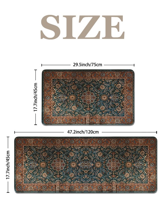 Generic 2 PCS Kitchen Floor Mats Rugs Set, Cushion Floor Carpet, Waterproof, Oil Resistant and Anti-Fatigue PU Standing Mat for Kitchen, Floor, Office, Sink, Laundry 45*75CM+45*120CM  - Image 5