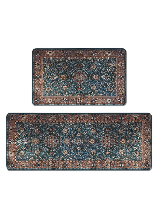Generic 2 PCS Kitchen Floor Mats Rugs Set, Cushion Floor Carpet, Waterproof, Oil Resistant and Anti-Fatigue PU Standing Mat for Kitchen, Floor, Office, Sink, Laundry 45*75CM+45*120CM  - Image 1