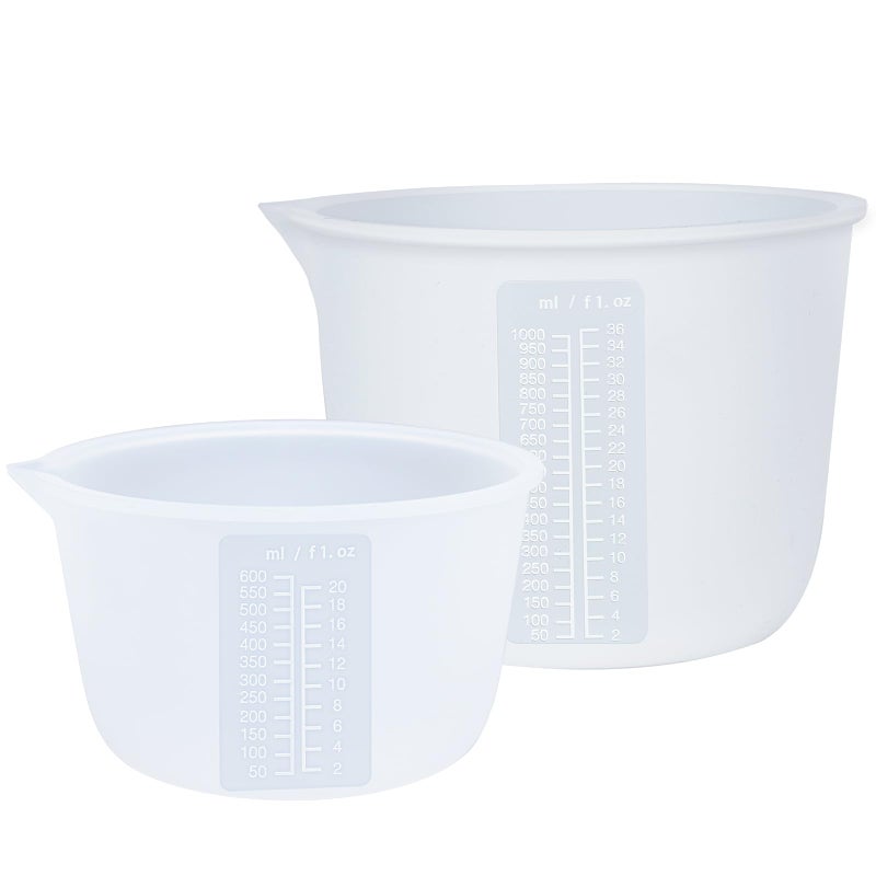 Silicone Measuring BowlEpoxy Resin Fluid Art Butter ChocolateSqueeze Pour MixingBPA FreeLarge Set of 2 1000ml36oz4 Cups 600ml20oz1 Pint