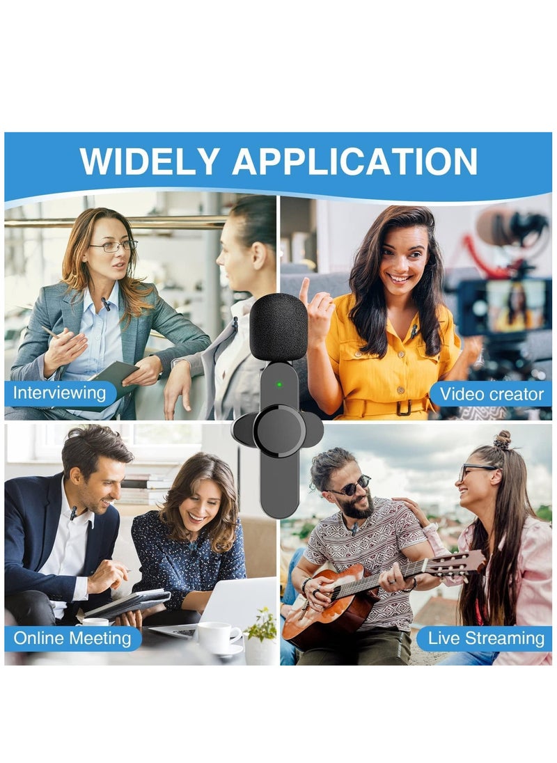 Generic - Dual Wireless Lavalier Lapel Microphone for iPhone, Android, Camera-Cordless Double Mics Plug-Play 2.4G Ultra Low Delay Built-in Noise Reduction Chip 7H Long Working Time for Two-Person Creator - Image 1