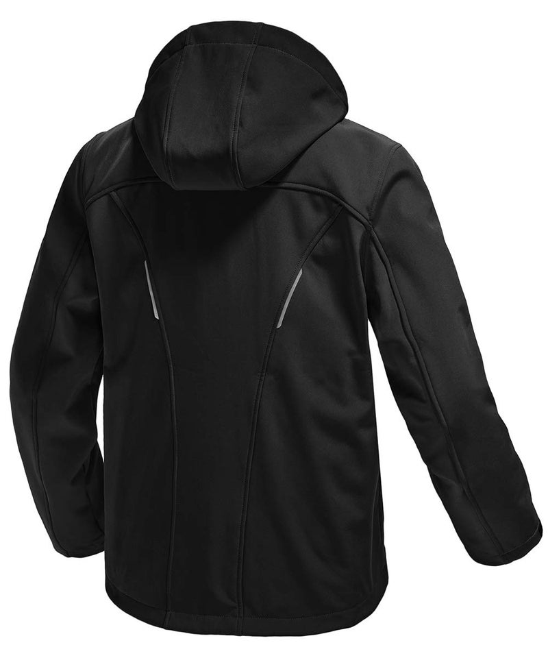 Gopune Men's Lightweight Soft Shell Jacket Fleece Lined Waterproof Hooded Hiking Winter Jacket (Black,S) - Image 2