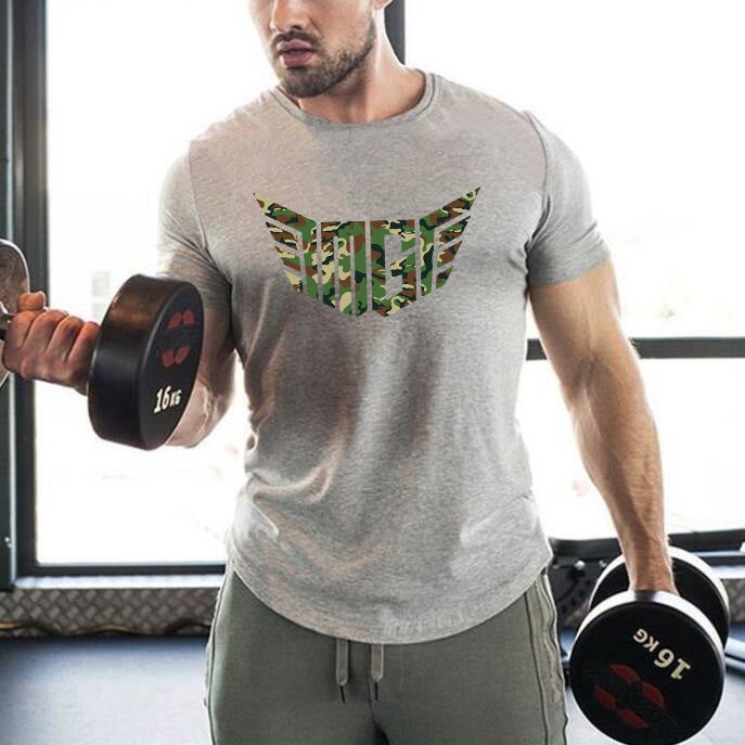 Muscle Men'S Sports Basketball Clothing Cotton Round Neck Printed Casual Short-Sleeved T-Shirt - Image 4