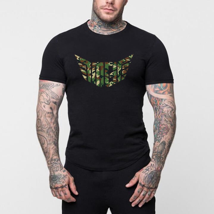 Muscle Men'S Sports Basketball Clothing Cotton Round Neck Printed Casual Short-Sleeved T-Shirt - Image 1