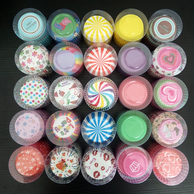 35 Styles 100PCS New Style Printing Oil-Proof Cake Paper Holder Heat-Resistant Bakeware Cake Paper Holder - Image 2
