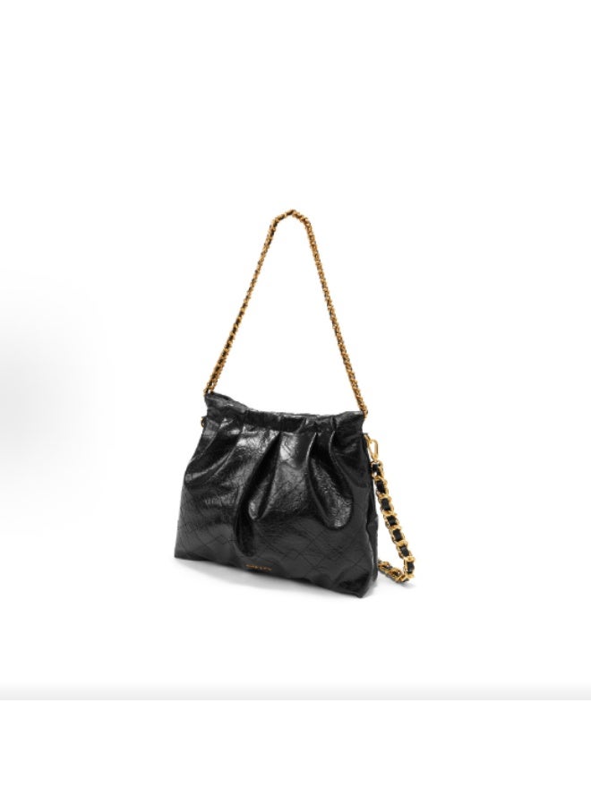 Charles & Keith Duo Chain Handle Shoulder Bag u0026 Crossbody Bag u0026 Hobo Bag - Black - Image 5