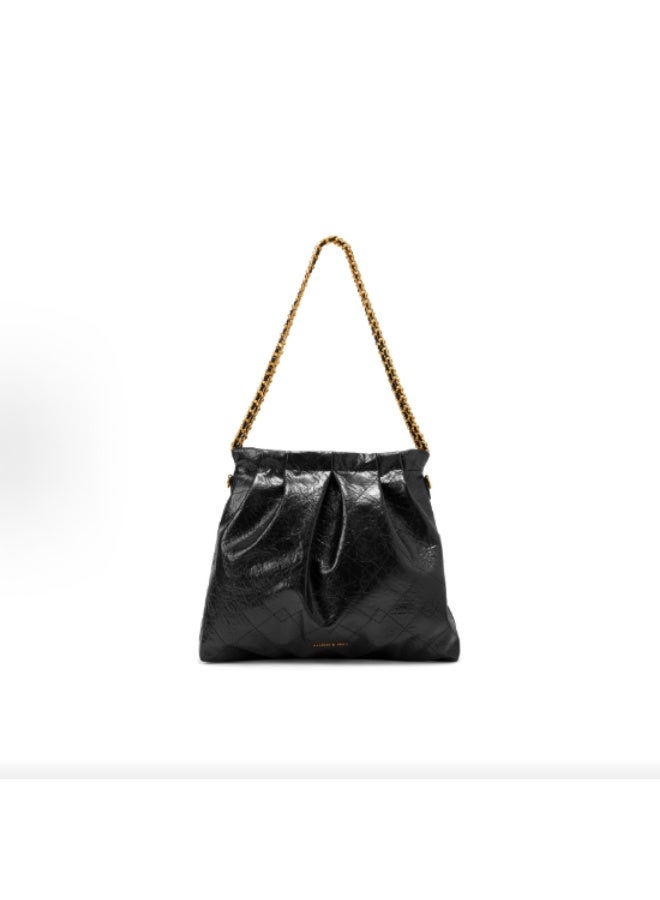 Charles & Keith Duo Chain Handle Shoulder Bag u0026 Crossbody Bag u0026 Hobo Bag - Black - Image 3