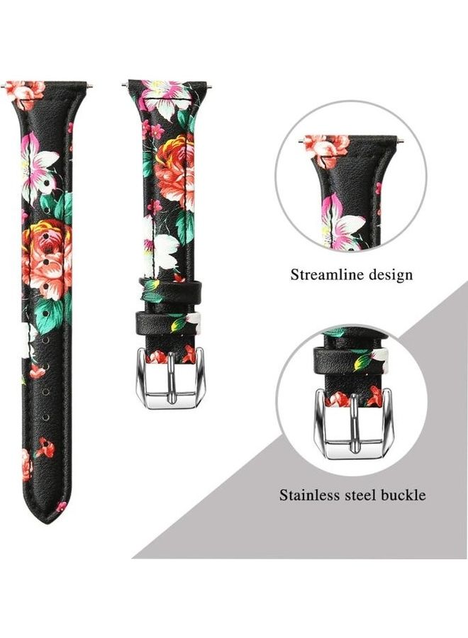 NIBEMINENT Leather Wrist Strap For Fitbit Versa 2 Smart Watch Rose Pink  - Image 2