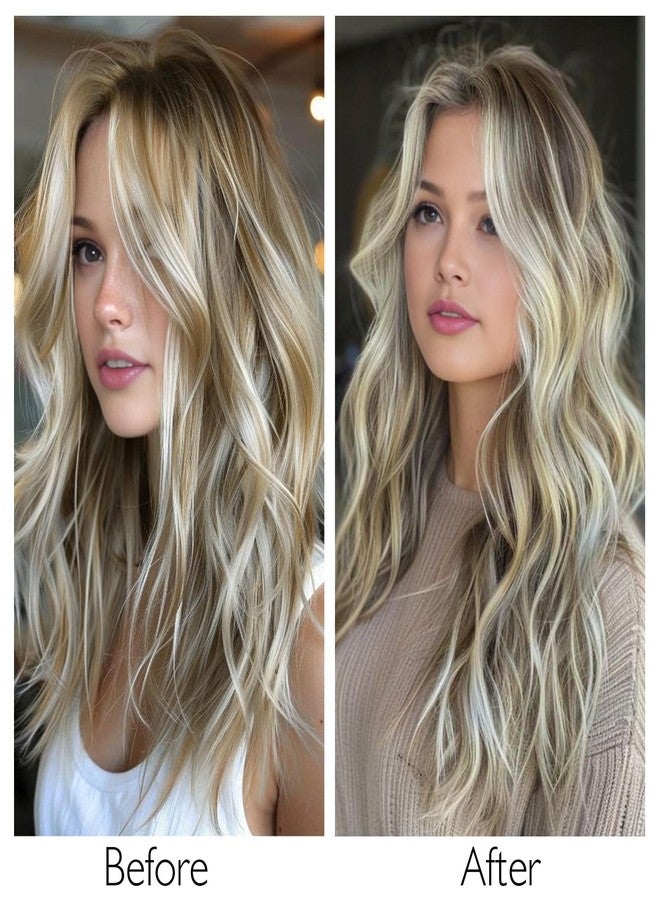 LADY MIRANDA Mixed Blonde Hair Extensions Real Human Hair 18 Inch 20PCS Remy Hair Extensions Invisible Tape ins PU Human Hair Extensions with Micro Hole Glueless Hair Extension for Women - Image 4