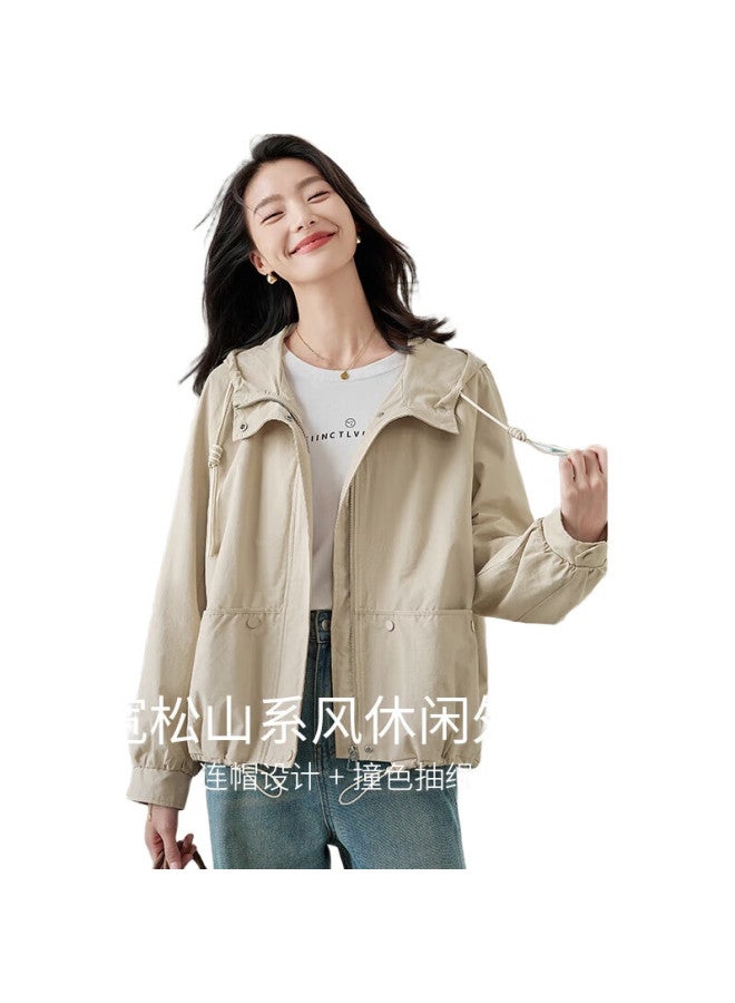 First Application Chushen Chunqiu Women'S Short Hooded Jacket, Exquisite Design, Versatile Pockets, Loose Casual Outerwear, S143U2011 - Image 3