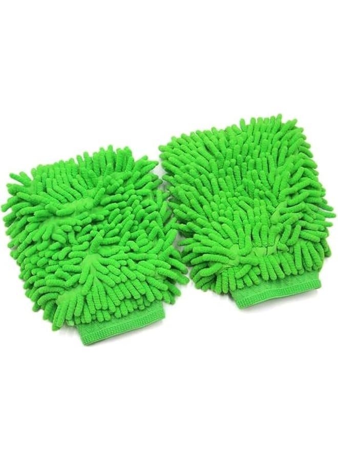 Generic Car Washer Cleaning Glove Car Care Detailing Brushes Washing Sponge - Green Color 2 Pcs