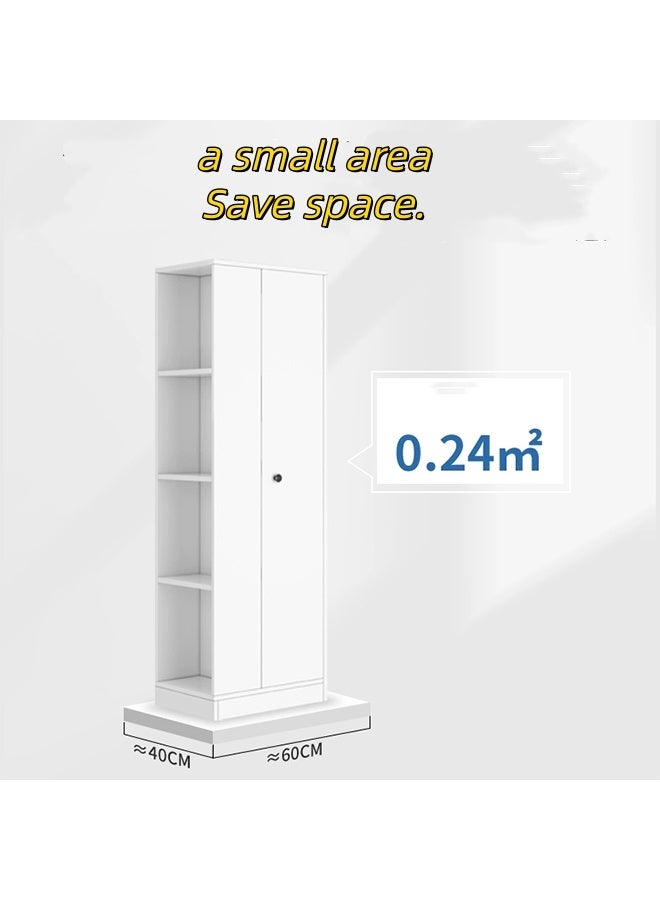 JCB CHIC Wooden Wardrobe Cabinet with Doors, 4 Open Storage Shelves,Modern White BedroomArmoire Wardrobe Closet,180cm Tall Clothes Storage Cabinet for Home Room(60×40×180CM) - Image 5