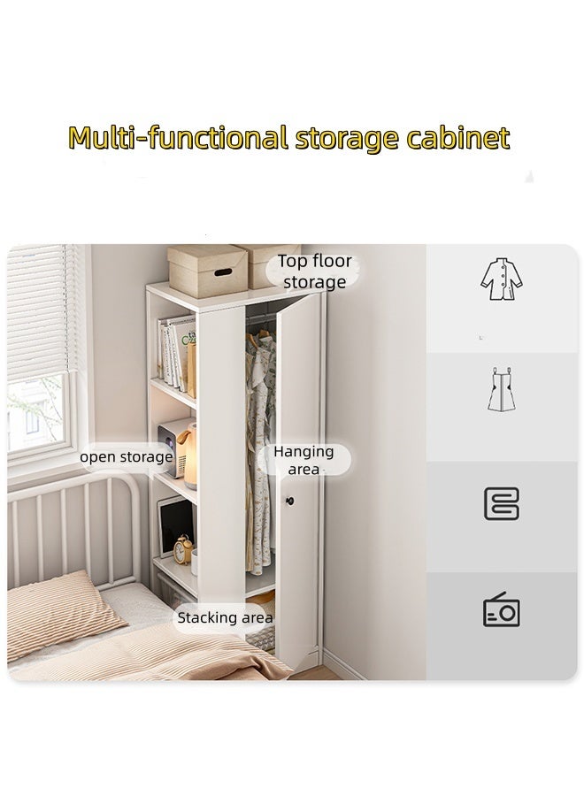 JCB CHIC Wooden Wardrobe Cabinet with Doors, 4 Open Storage Shelves,Modern White BedroomArmoire Wardrobe Closet,180cm Tall Clothes Storage Cabinet for Home Room(60×40×180CM) - Image 3