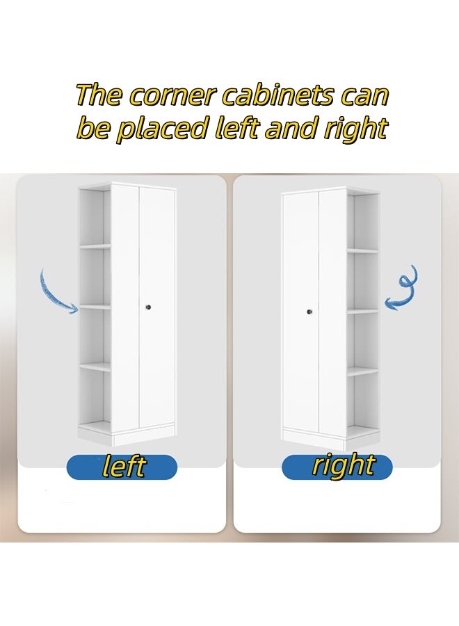 JCB CHIC Wooden Wardrobe Cabinet with Doors, 4 Open Storage Shelves,Modern White BedroomArmoire Wardrobe Closet,180cm Tall Clothes Storage Cabinet for Home Room(60×40×180CM) - Image 4